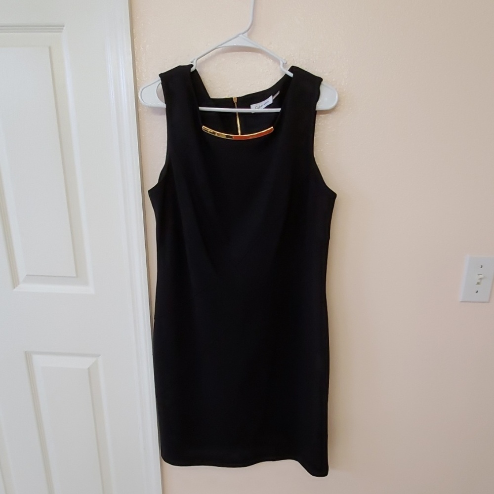 Black Calvin Klein sheath dress